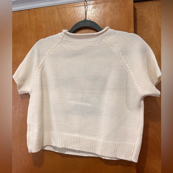 NWOT Cream Sweater with Black Bow Design - Picture 4 of 6